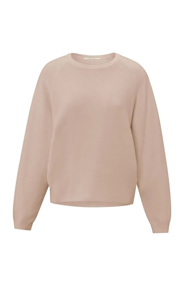 Soft Sweater With Seam Details Dusty Pink Melange Women YAYA Sweaters