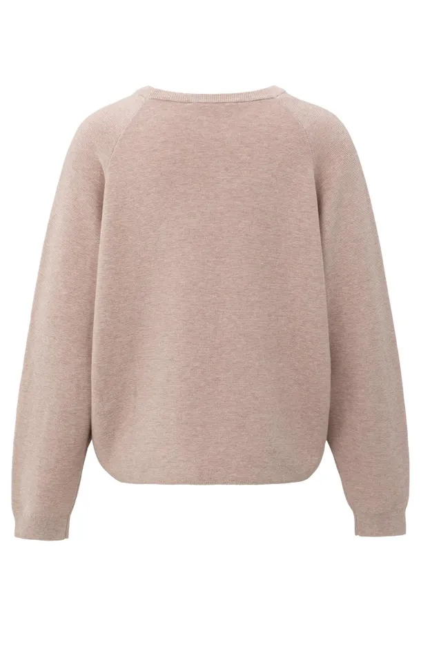 Soft Sweater With Seam Details Dusty Pink Melange Women YAYA Sweaters Soft Sweater With Seam Details Dusty Pink Melange Women YAYA Sweaters