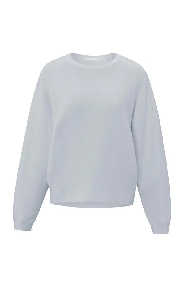 Soft Sweater With Seam Details Gray Dawn Blue Melange Women YAYA Sweaters