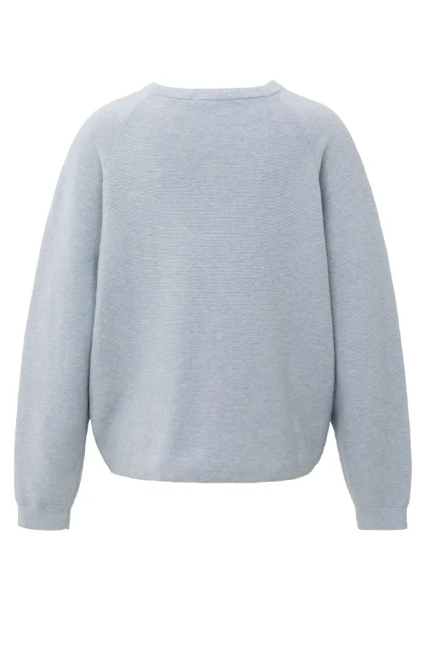 Soft Sweater With Seam Details Gray Dawn Blue Melange Women YAYA Sweaters Soft Sweater With Seam Details Gray Dawn Blue Melange Women YAYA Sweaters