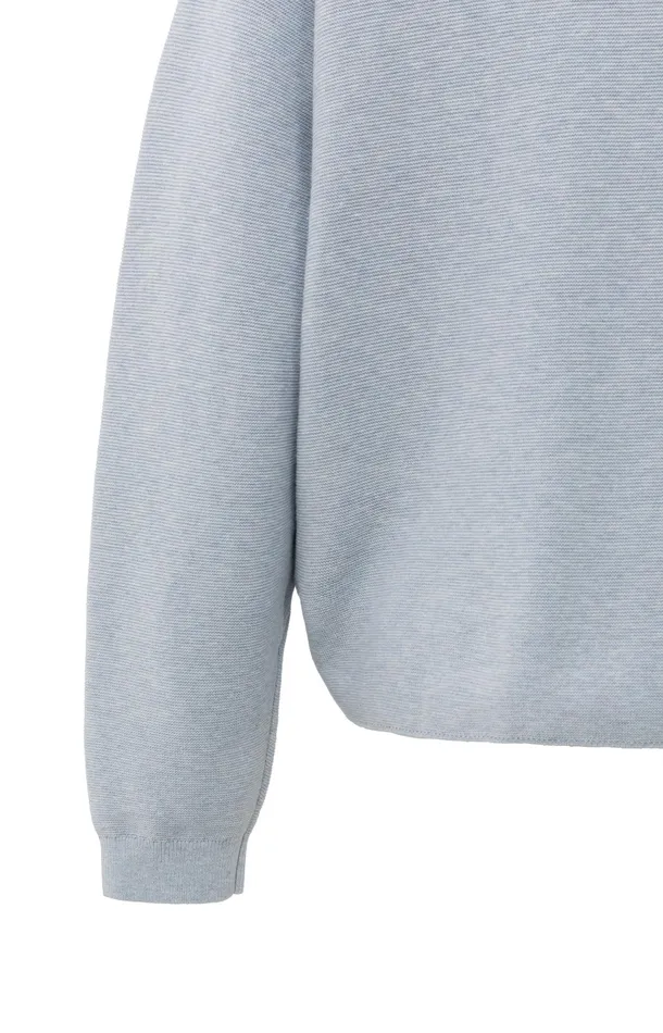 Soft Sweater With Seam Details Gray Dawn Blue Melange Women YAYA Sweaters Soft Sweater With Seam Details Gray Dawn Blue Melange Women YAYA Sweaters