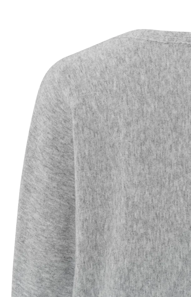 Soft Sweater With Vneck And Batwing Sleeves Medium Grey Melange Women YAYA Sweaters Soft Sweater With Vneck And Batwing Sleeves Medium Grey Melange Women YAYA Sweaters