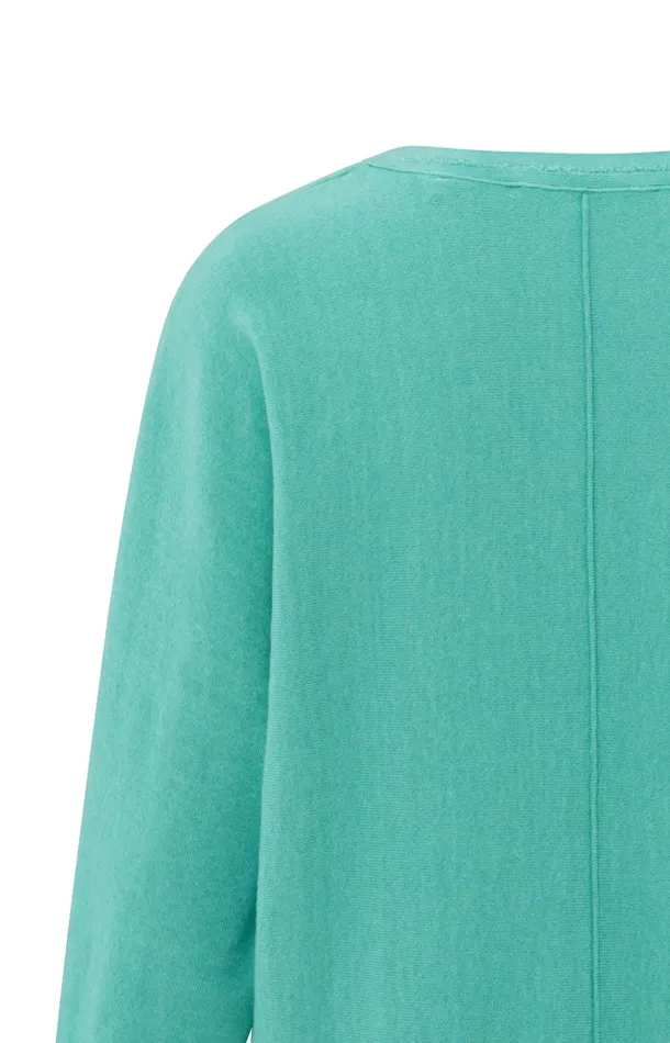 Soft Sweater With Vneck And Batwing Sleeves Pool Blue Women YAYA Sweaters Soft Sweater With Vneck And Batwing Sleeves Pool Blue Women YAYA Sweaters