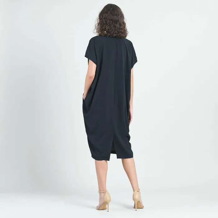 Soft Textured Rayon 8211 Empire Waist Caftan Pocket Dress 8211 Black Women Clara Sunwoo Dresses Jumpsuits