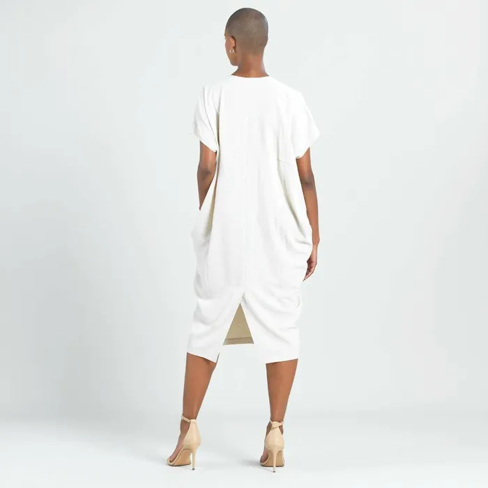 Soft Textured Rayon 8211 Empire Waist Caftan Pocket Dress 8211 Ivory 8211 Final Sale Women Clara Sunwoo Dresses Jumpsuits