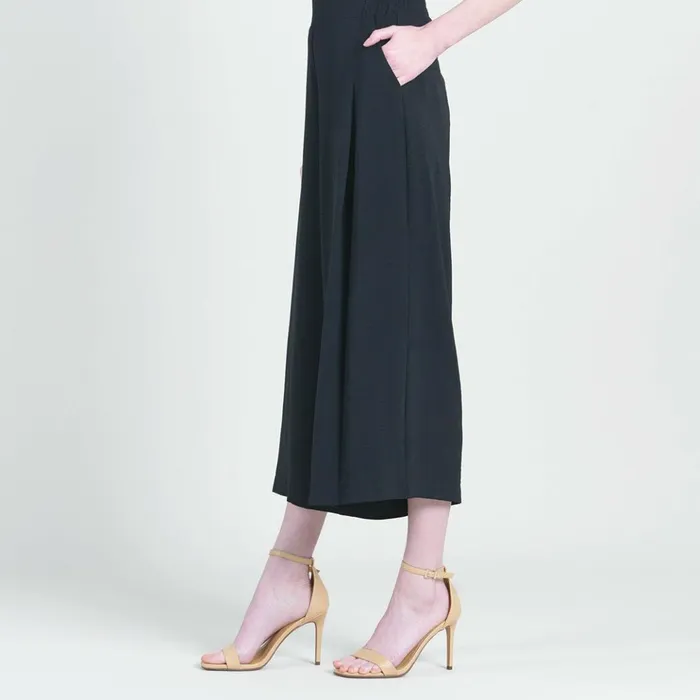 Soft Textured Rayon 8211 Side Pocket Culotte Pant 8211 Black 8211 Final Sale Women Clara Sunwoo Pants Skirts