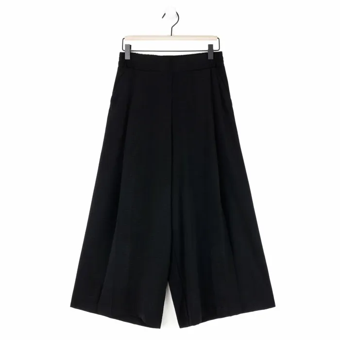 Soft Textured Rayon 8211 Side Pocket Culotte Pant 8211 Black 8211 Final Sale Women Clara Sunwoo Pants Skirts
