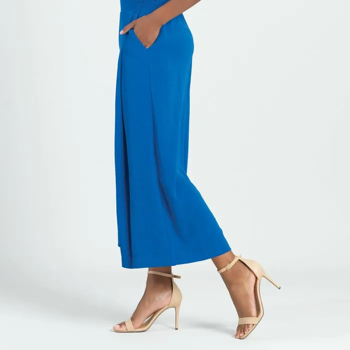 Soft Textured Rayon 8211 Side Pocket Culotte Pant 8211 Cobalt 8211 Final Sale Women Clara Sunwoo Pants Skirts