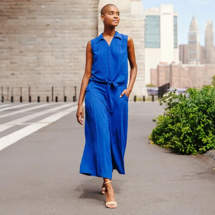 Soft Textured Rayon 8211 Side Pocket Culotte Pant 8211 Cobalt 8211 Final Sale Women Clara Sunwoo Pants Skirts