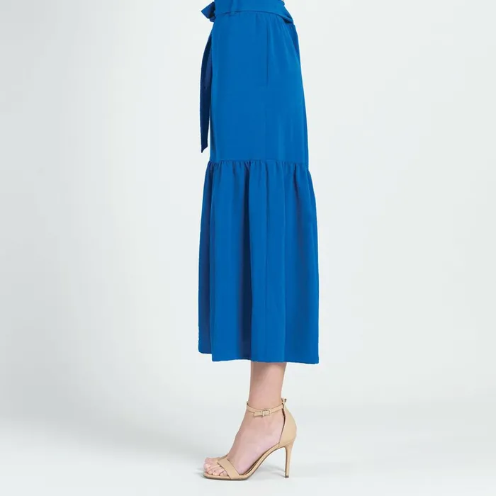 Soft Textured Rayon 8211 Tie Waist Tiered Maxi Skirt 8211 Cobalt 8211 Final Sale Women Clara Sunwoo Pants Skirts