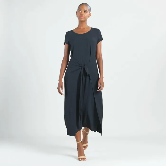 Soft Textured Rayon 8211 Wrap Overlay Center Tie Midi Dress 8211 Black 8211 Final Sale Women Clara Sunwoo Dresses Jumpsuits Soft Textured Rayon 8211 Wrap Overlay Center Tie Midi Dress 8211 Black 8211 Final Sale Women Clara Sunwoo Dresses Jumpsuits