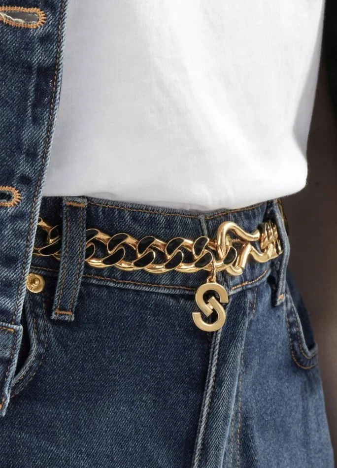 St John Belts Women Chain Belt Blackgold