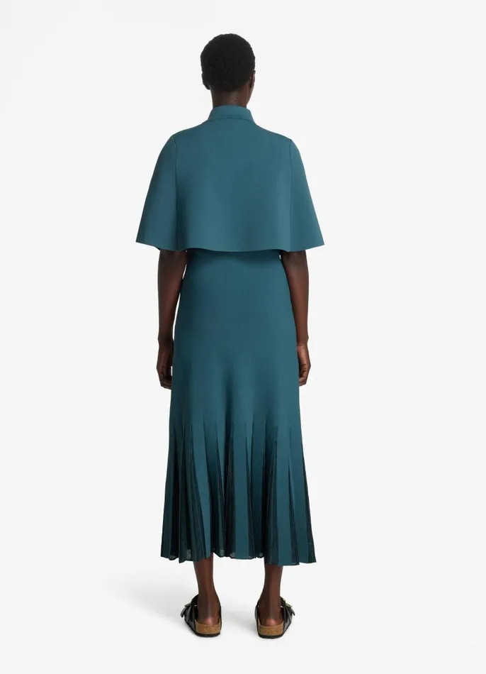 St John Capes and Wraps Women Stretch Viscose Knit Cape Prussian Blue St John Capes and Wraps Women Stretch Viscose Knit Cape Prussian Blue