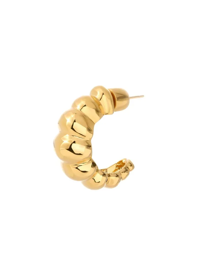 St John Christina Caruso Jewelry Women Christina Caruso Tufted Hoop Earring Gold St John Christina Caruso Jewelry Women Christina Caruso Tufted Hoop Earring Gold