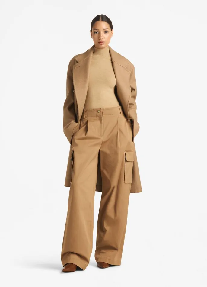 St John Coats Women DoubleFace Wool And Cashmere Blend Coat Camel St John Coats Women DoubleFace Wool And Cashmere Blend Coat Camel