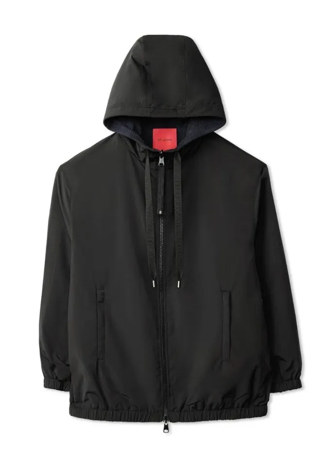St John Coats Women Woven Hood Coat St John Knits Black