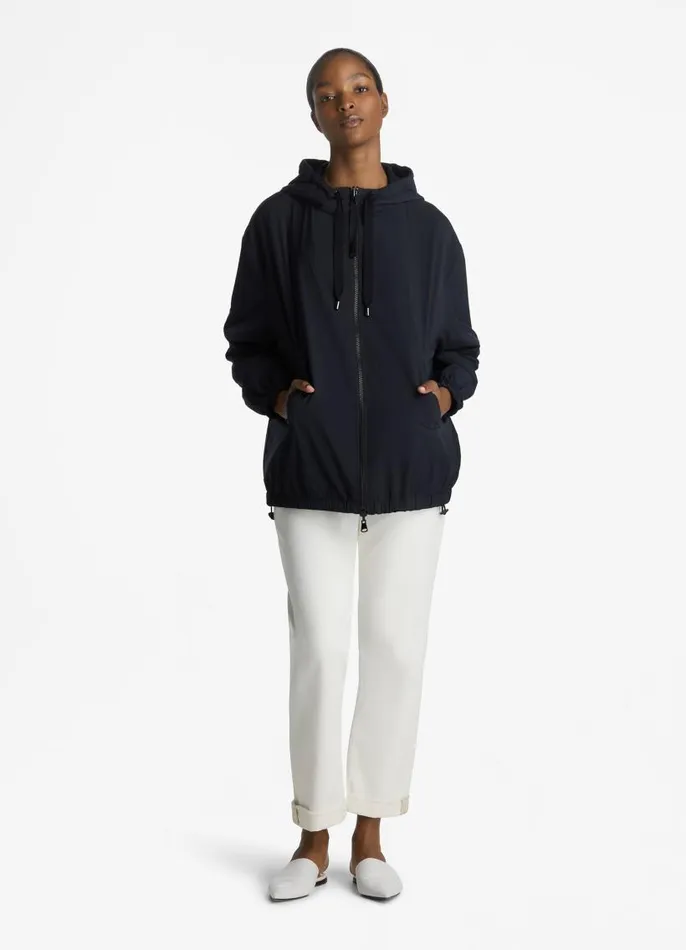 St John Coats Women Woven Hood Coat St John Knits Black St John Coats Women Woven Hood Coat St John Knits Black