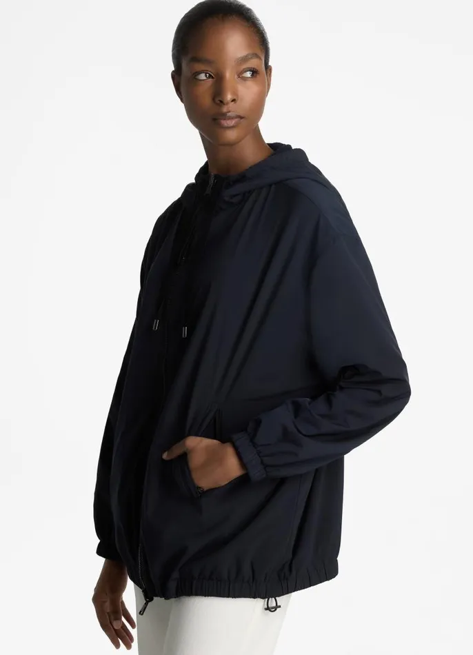 St John Coats Women Woven Hood Coat St John Knits Black St John Coats Women Woven Hood Coat St John Knits Black
