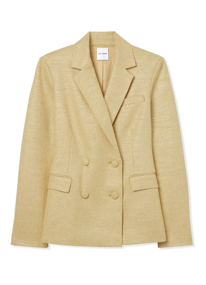 St John Cocktail and Party Women Metallic Twill Jacket Black