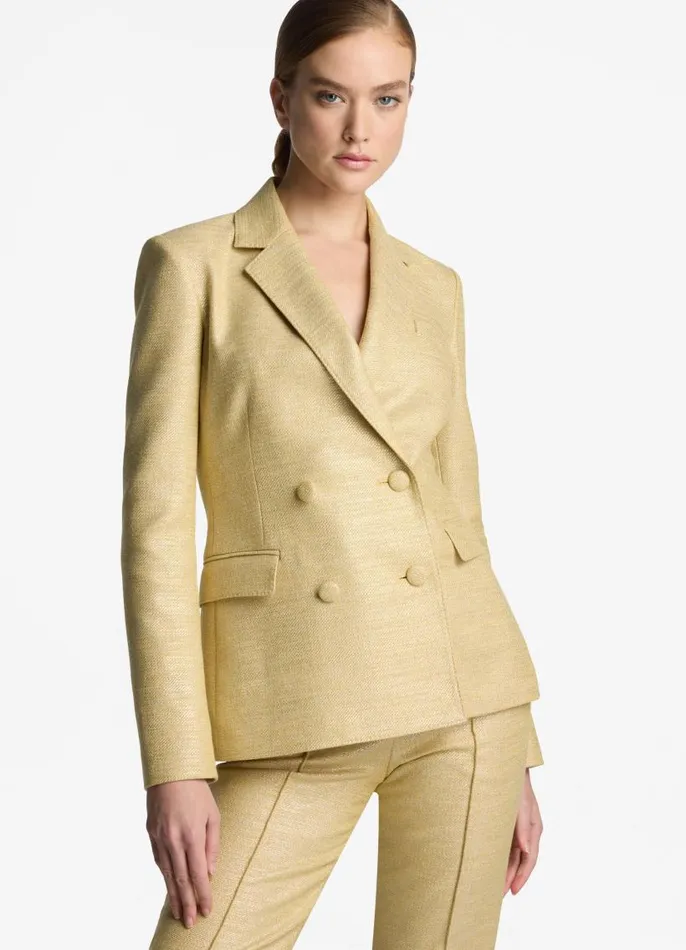 St John Cocktail and Party Women Metallic Twill Jacket Black St John Cocktail and Party Women Metallic Twill Jacket Black