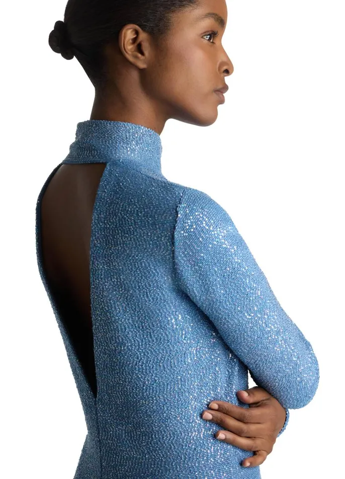 St John Cocktail and Party Women Mock Neck Sequin Knit Dress Lagunatahoe Multi St John Cocktail and Party Women Mock Neck Sequin Knit Dress Lagunatahoe Multi
