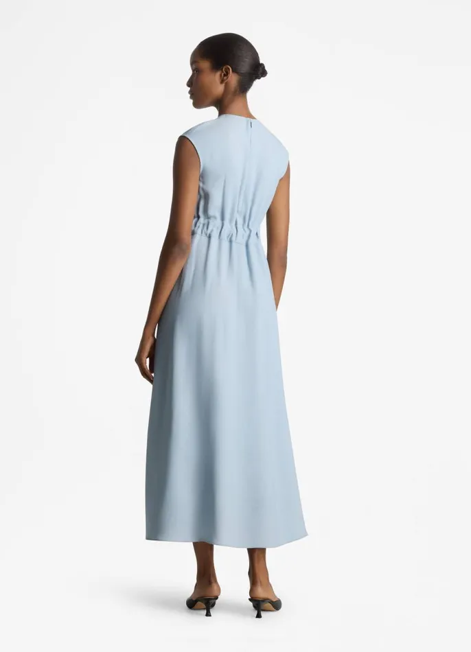 St John Day Dresses Women Textured Crepe Long Dress Powder Blue St John Day Dresses Women Textured Crepe Long Dress Powder Blue
