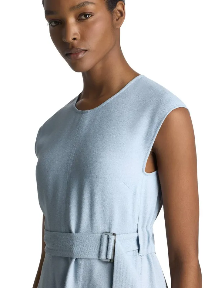 St John Day Dresses Women Textured Crepe Long Dress Powder Blue St John Day Dresses Women Textured Crepe Long Dress Powder Blue