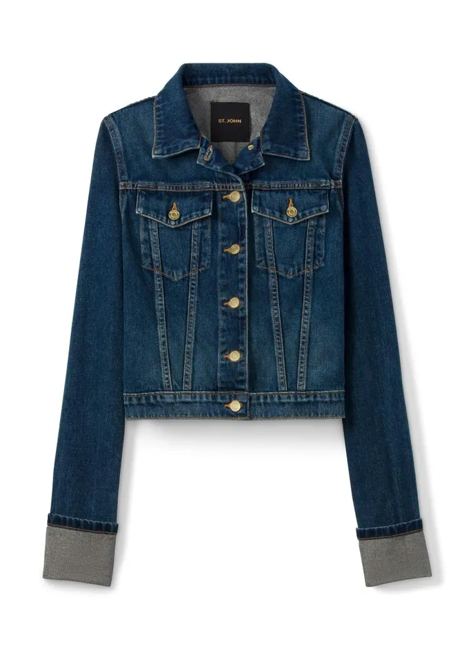 St John Denim Women The Melrose Jean Jacket Dark Indigo