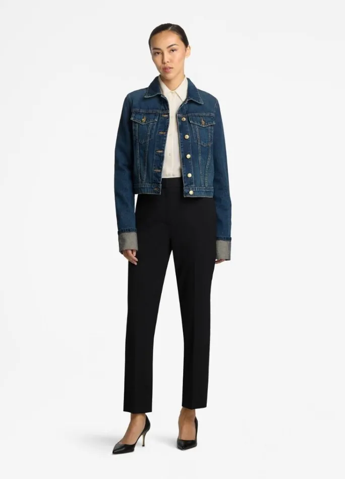 St John Denim Women The Melrose Jean Jacket Dark Indigo St John Denim Women The Melrose Jean Jacket Dark Indigo