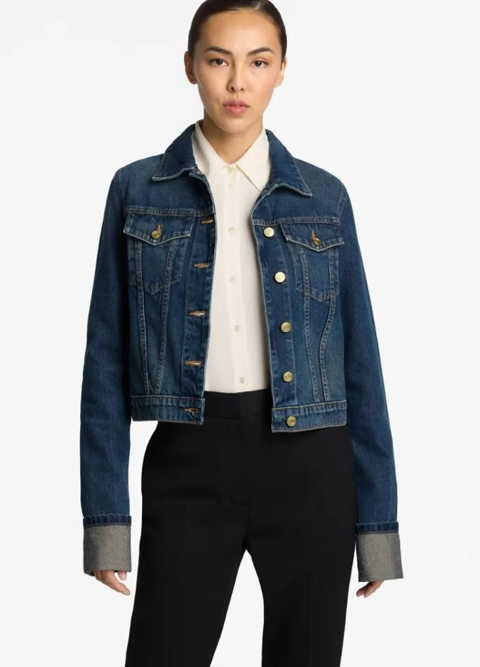 St John Denim Women The Melrose Jean Jacket Dark Indigo St John Denim Women The Melrose Jean Jacket Dark Indigo