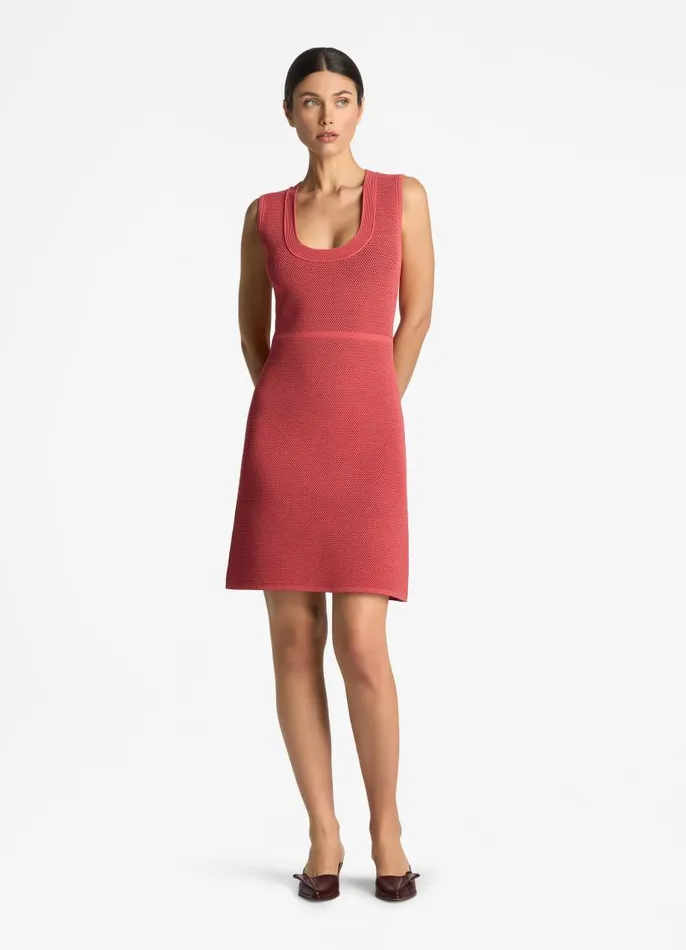 St John Dresses Women BiTonal Stretch Knit Dress Rosedark Claret Multi St John Dresses Women BiTonal Stretch Knit Dress Rosedark Claret Multi