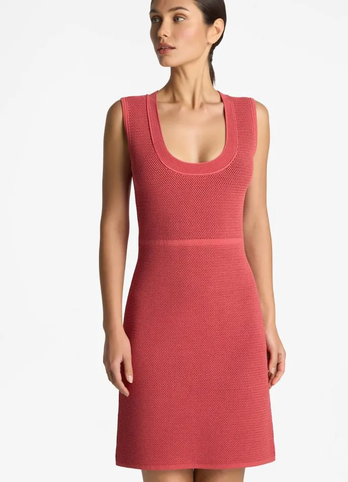 St John Dresses Women BiTonal Stretch Knit Dress Rosedark Claret Multi St John Dresses Women BiTonal Stretch Knit Dress Rosedark Claret Multi
