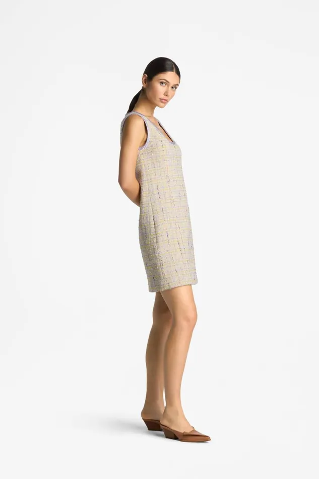 St John Dresses Women Lurex Tweed VNeck Dress Amethystdusty Lavender Multi St John Dresses Women Lurex Tweed VNeck Dress Amethystdusty Lavender Multi