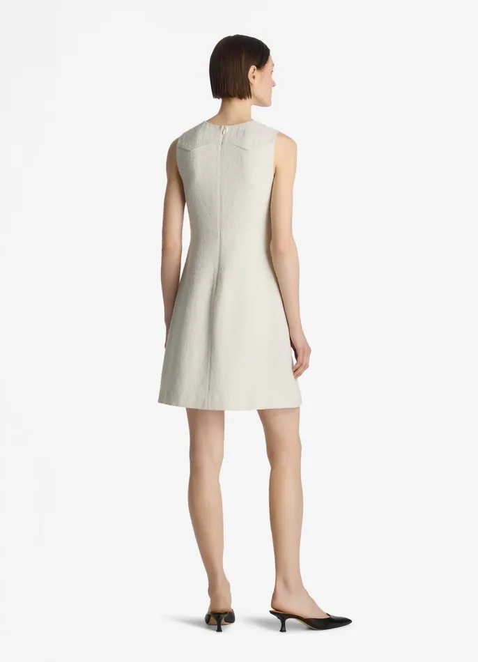 St John Dresses Women Mixed Media Shift Dress Ecru Lurex Multi St John Dresses Women Mixed Media Shift Dress Ecru Lurex Multi