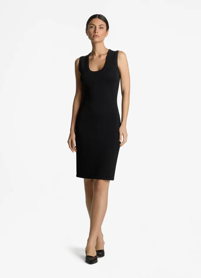 St John Dresses Women Santiago Knit Scoop Neck Dress Black St John Dresses Women Santiago Knit Scoop Neck Dress Black