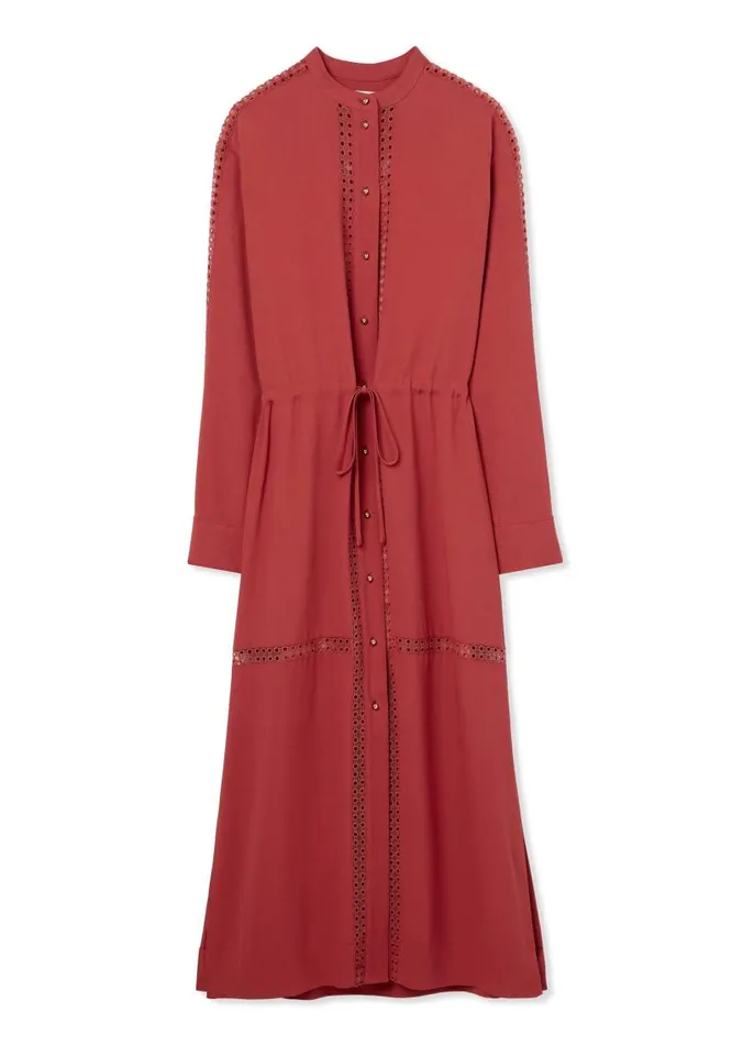 St John Dresses Women Satin Back Crepe Dress Rose