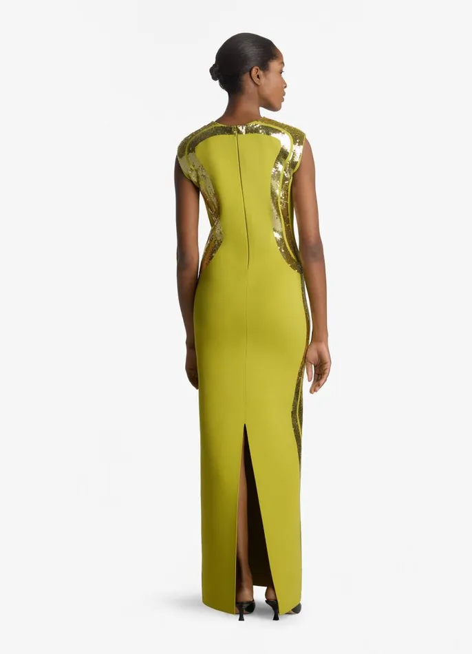 St John Dresses Women Sequin Detail Gown Peridot St John Dresses Women Sequin Detail Gown Peridot