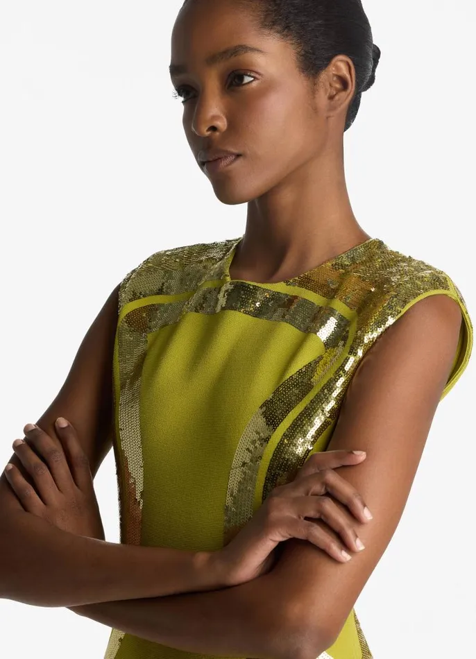 St John Dresses Women Sequin Detail Gown Peridot St John Dresses Women Sequin Detail Gown Peridot