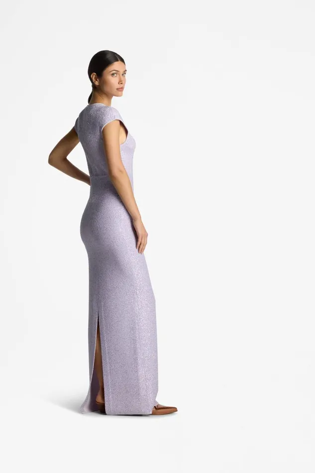 St John Dresses Women Sequin Knit Cap Sleeve Gown Sunflower St John Dresses Women Sequin Knit Cap Sleeve Gown Sunflower
