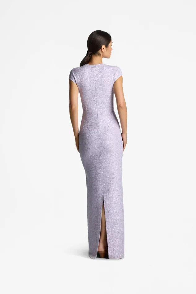 St John Dresses Women Sequin Knit Cap Sleeve Gown Sunflower St John Dresses Women Sequin Knit Cap Sleeve Gown Sunflower