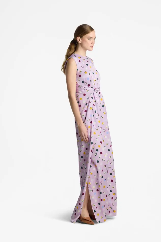 St John Dresses Women Small Collage Dot Maxi Dress Amethyst Multi St John Dresses Women Small Collage Dot Maxi Dress Amethyst Multi