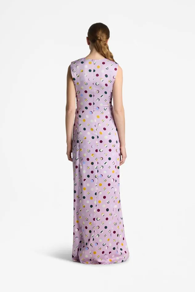 St John Dresses Women Small Collage Dot Maxi Dress Amethyst Multi St John Dresses Women Small Collage Dot Maxi Dress Amethyst Multi