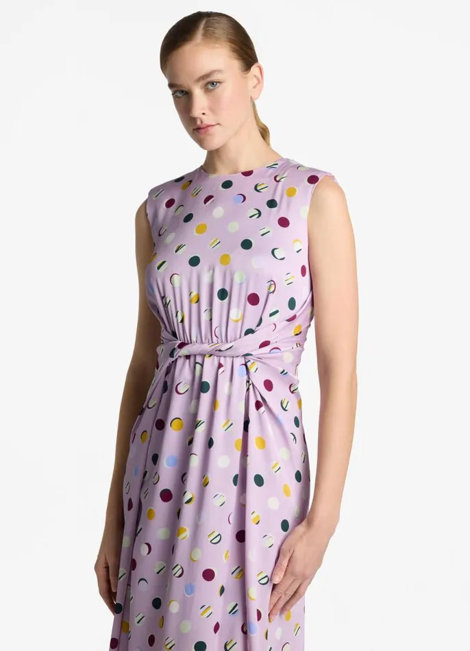 St John Dresses Women Small Collage Dot Maxi Dress Amethyst Multi St John Dresses Women Small Collage Dot Maxi Dress Amethyst Multi