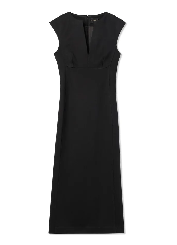 St John Dresses Women Stretch Jersey Dress Black