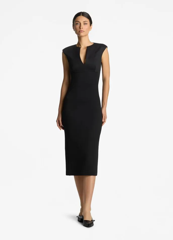 St John Dresses Women Stretch Jersey Dress Black St John Dresses Women Stretch Jersey Dress Black