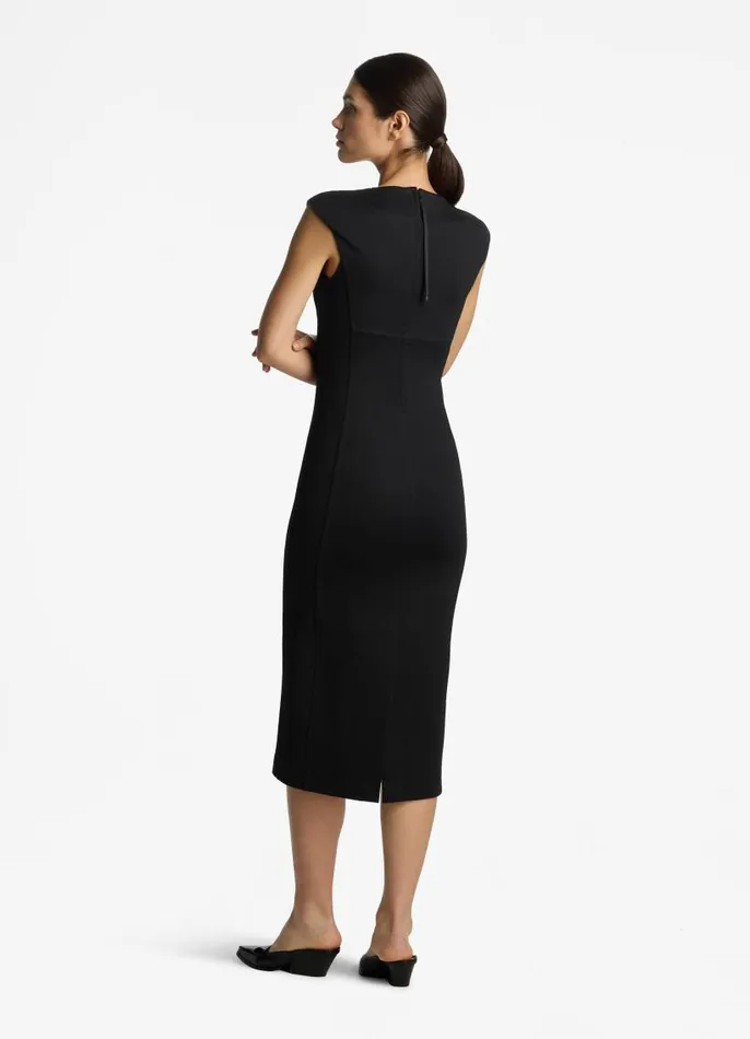 St John Dresses Women Stretch Jersey Dress Black St John Dresses Women Stretch Jersey Dress Black