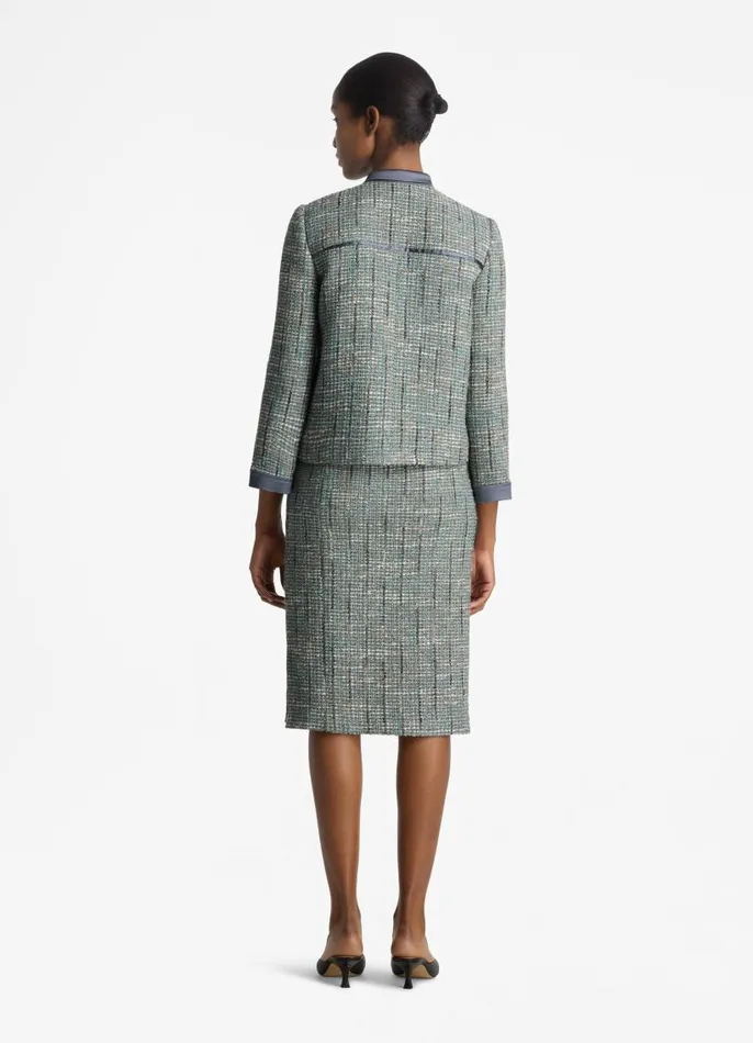 St John Elevated Essentials Women Lurex Tweed Jacket Slate Multi St John Elevated Essentials Women Lurex Tweed Jacket Slate Multi