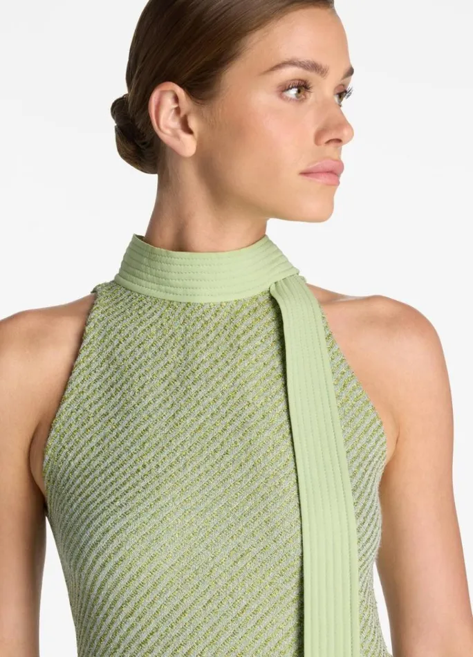 St John Evening Gowns Women Halter Stretch Sequin Twill Knit Gown Chartreusemint Multi St John Evening Gowns Women Halter Stretch Sequin Twill Knit Gown Chartreusemint Multi