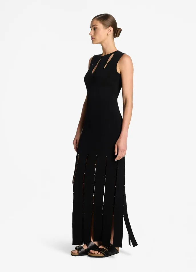 St John Evening Gowns Women Stretch Knit Slit Gown Black St John Evening Gowns Women Stretch Knit Slit Gown Black