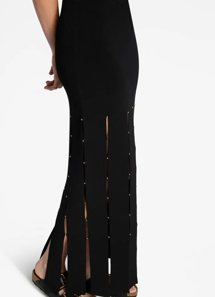 St John Evening Gowns Women Stretch Knit Slit Gown Black St John Evening Gowns Women Stretch Knit Slit Gown Black